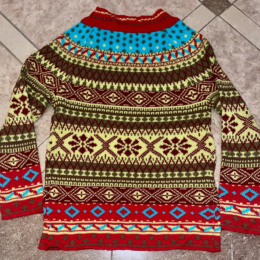 Source Unknown Multicolor Patterned Sweater - image 5